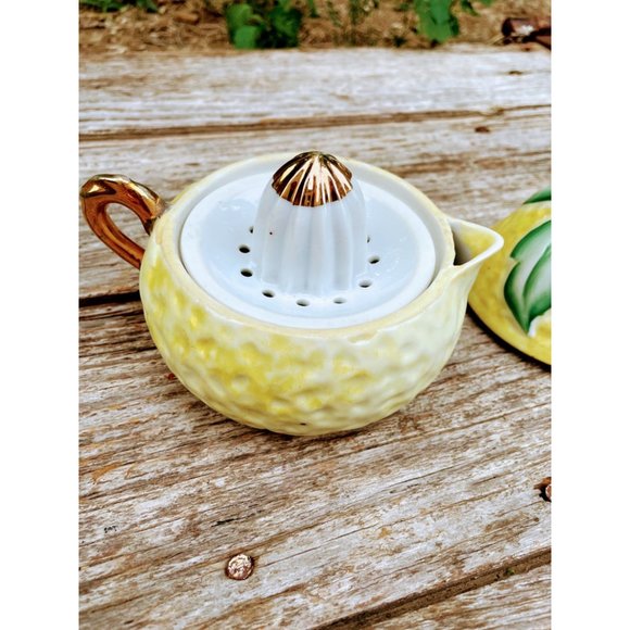 Vintage Porcelain Figural Juicer Pear Fruit 3 Pieces - Picture 4 of 14